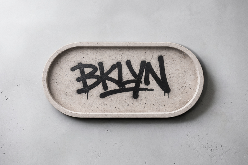 BKLYN Concrete Oval Tray - Brutalist Objects