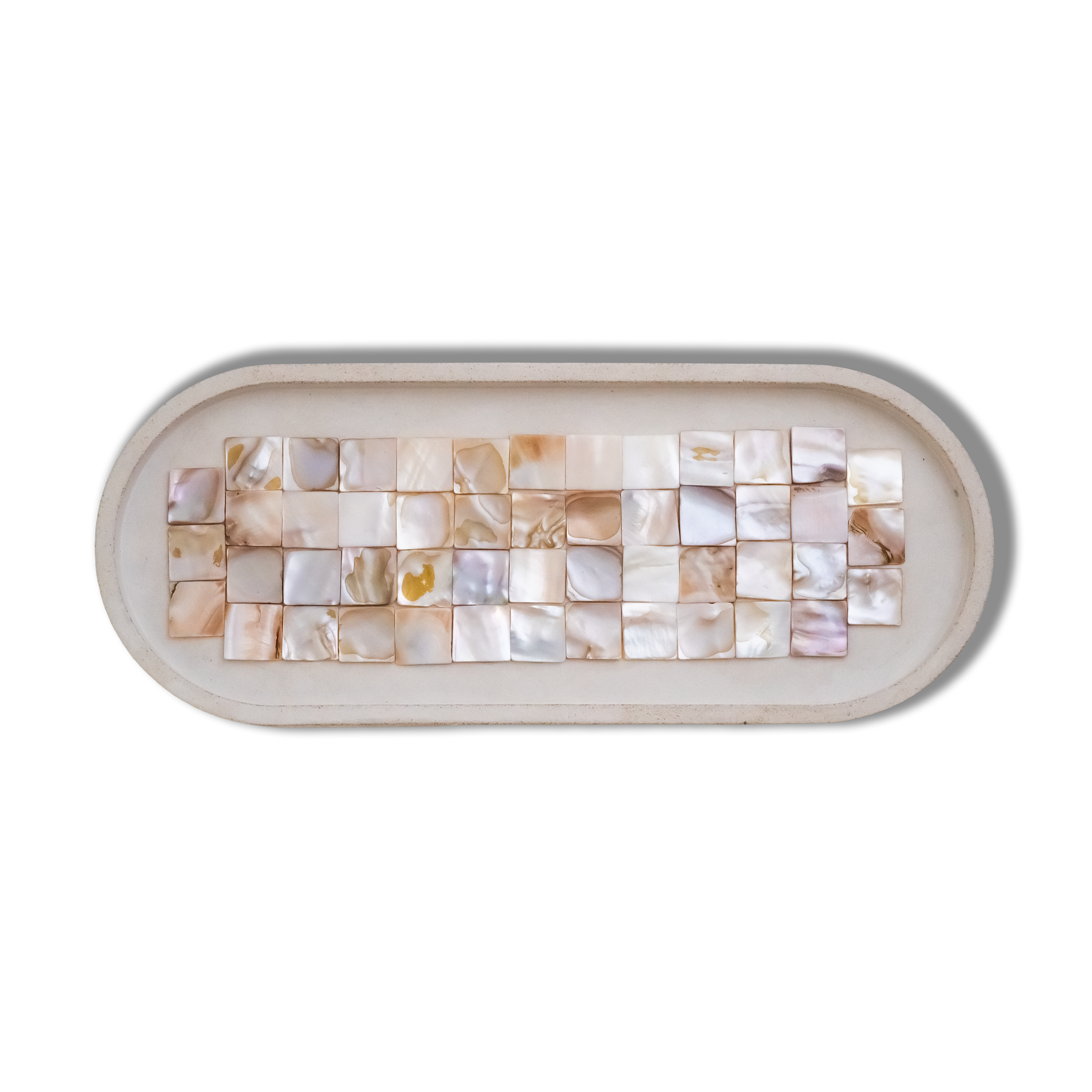 Large Pearl Mosaic Tray | Pastel Concrete Objects
