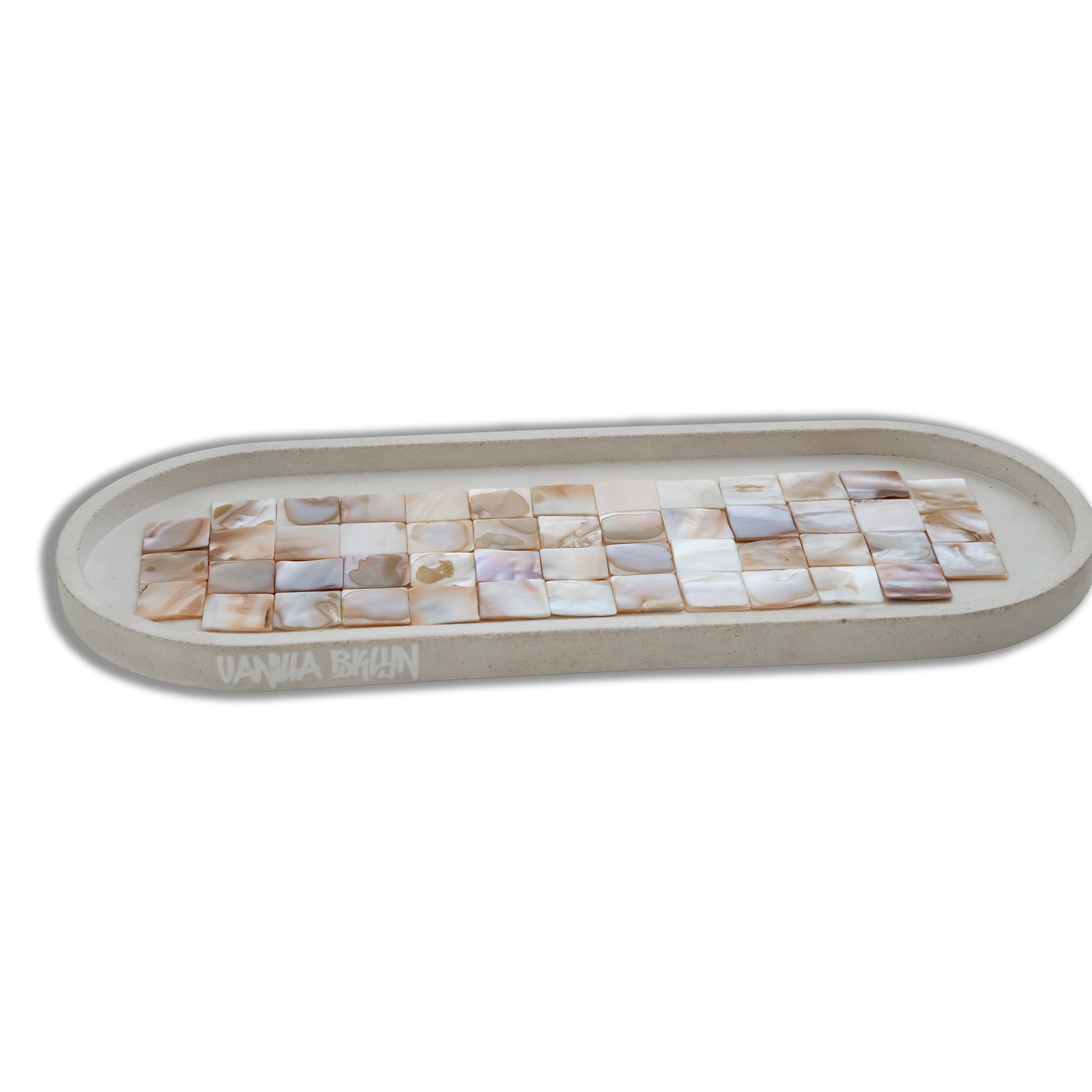 Large Pearl Mosaic Tray | Pastel Concrete Objects