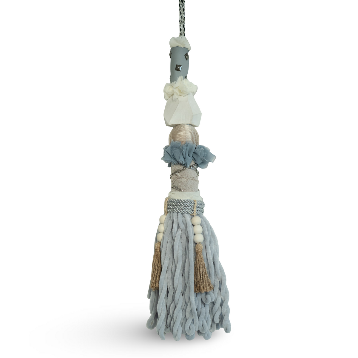 POWDER GREY SOFT LARGE TASSEL