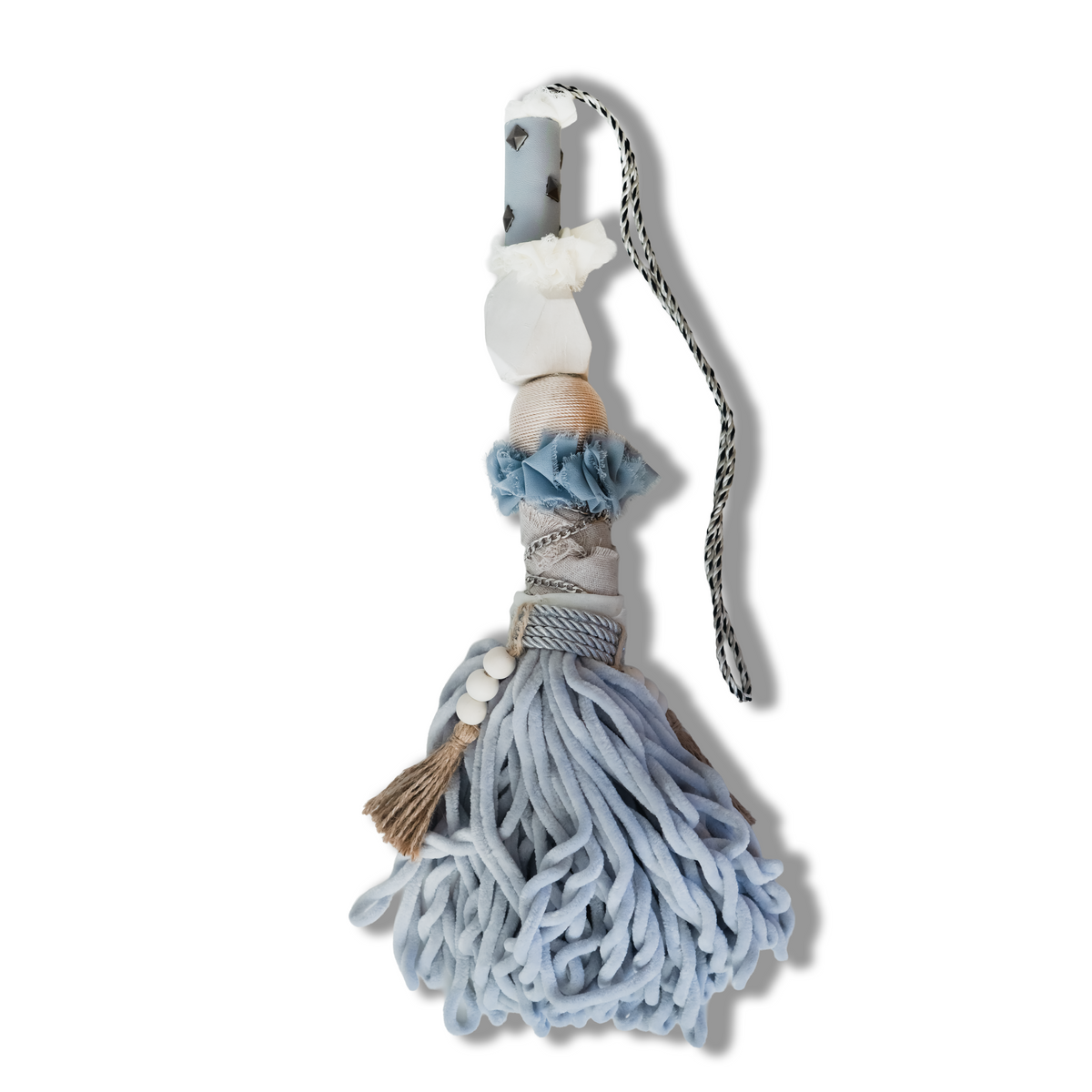 POWDER GREY SOFT LARGE TASSEL